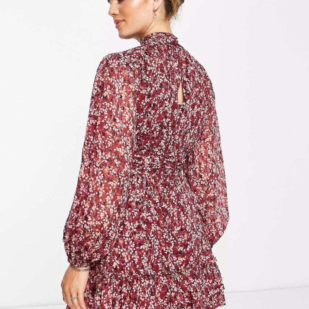 ASOS Floral Ruched Mini Dress - Picture 8 of 8